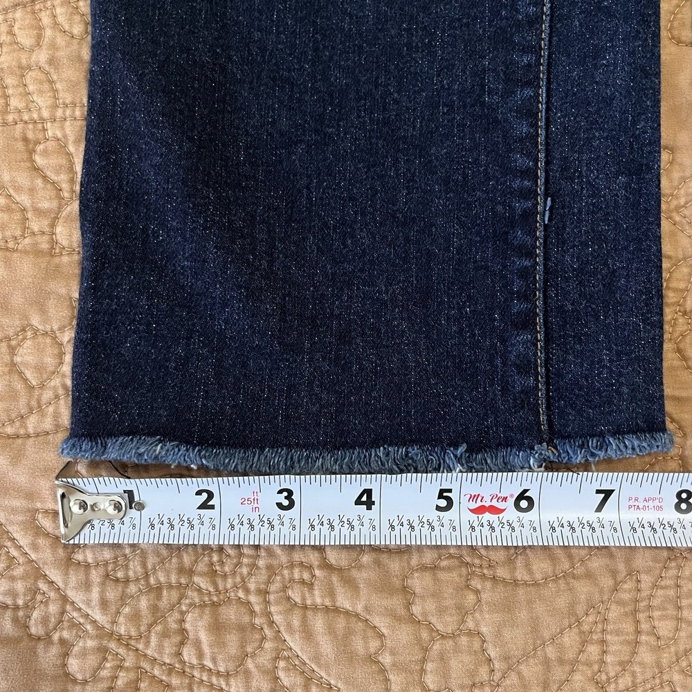 Lauren Jeans Co Dark Wash Slim Crop Raw Hem Stretch Coastal Americana 6 Runs Big - Picture 5 of 12